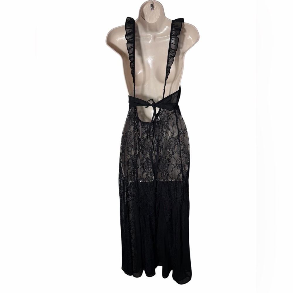 By Anthropologie Black Sheer Lace Midi Women’s Dress Size Medium New With Tags - Picture 7 of 15